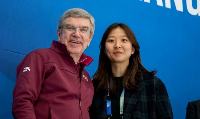 Susie Jo with IOC President Thomas Bach