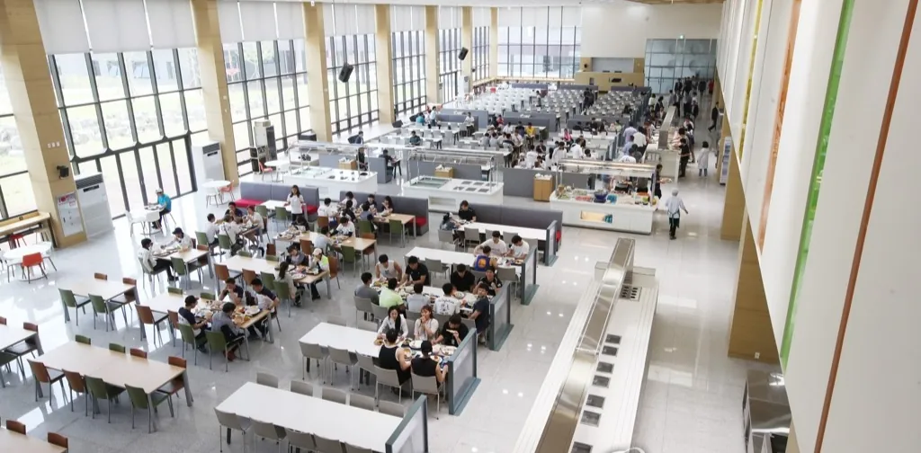 The athletes' dining hall at Jincheon