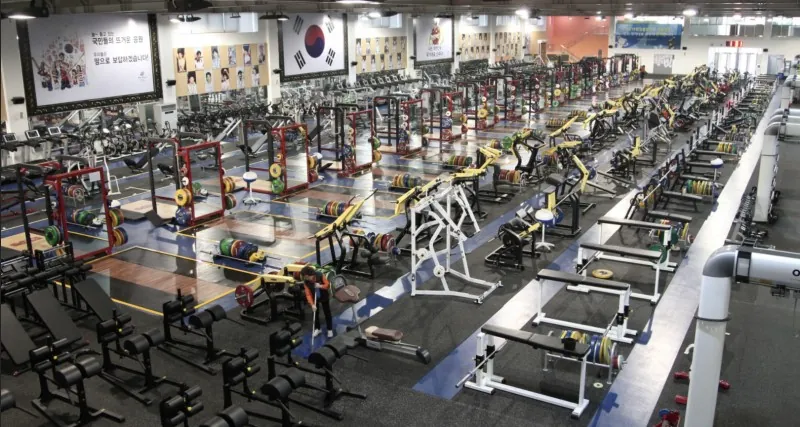 The strength and conditioning hall at Jincheon